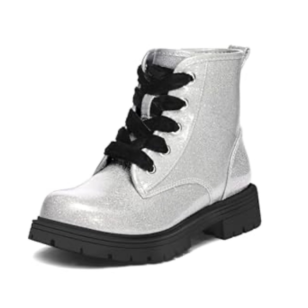Glittery Silver Kids Boots